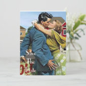 Retro 50's Save the Date Einladungen (Stehend Vorderseite)