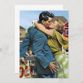 Retro 50's Save the Date Einladungen (Vorne/Hinten)