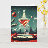 Retro 50s Snow Flurry Christmas Tree Martini Karte (Gelbe Blume)