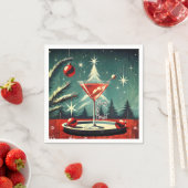Retro 50s Snow Flurry Christmas Tree Martini Serviette (Beispiel)