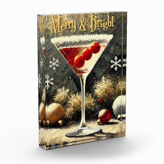 Retro 50s Triple Cranberry Christmas Martini Fotoblock (Links)
