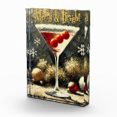 Retro 50s Triple Cranberry Christmas Martini Fotoblock (Rechts)