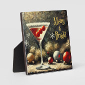Retro 50s Triple Cranberry Christmas Martini Fotoplatte (Vorderseite)