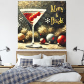 Retro 50s Triple Cranberry Christmas Martini Leinwanddruck (Insitu (Schlafzimmer))