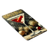 Retro 50s Triple Cranberry Christmas Martini Magnet (Rechte Seite)
