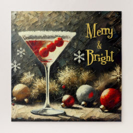 Retro 50s Triple Cranberry Christmas Martini Puzzle