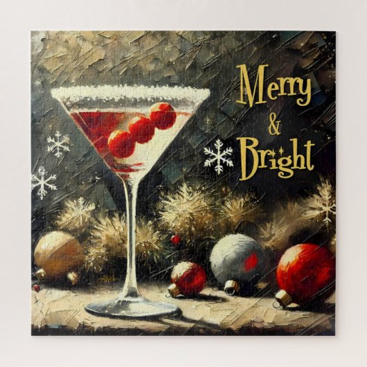 Retro 50s Triple Cranberry Christmas Martini Puzzle (Vertikal)