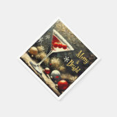 Retro 50s Triple Cranberry Christmas Martini Serviette (Ecke)
