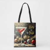 Retro 50s Triple Cranberry Christmas Martini Tasche (Vorderseite)
