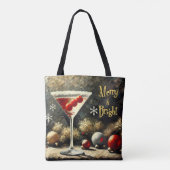 Retro 50s Triple Cranberry Christmas Martini Tasche (Rückseite)