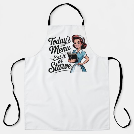 Retro 50s Waitress – Funny Vintage Kitchen Schürze (Vorderseite)