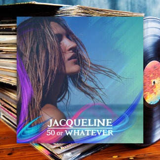 Retro 50th Birthday Colorful 90s Music Album Cover Einladung