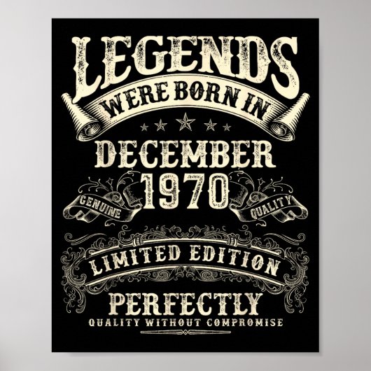 Retro 55th Birthday For Men 55 Year Old December 1 Poster (Vorne)