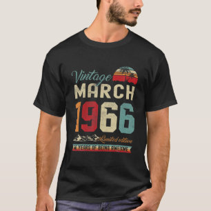 Retro 56. Geburtstag 56 Jahre alter März 1966 Vint T-Shirt