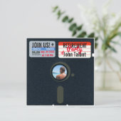 Retro 5.25 Floppy Disk Retirement Party laden Einladung (Stehend Vorderseite)