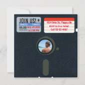 Retro 5.25 Floppy Disk Retirement Party laden Einladung (Rückseite)