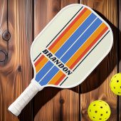 Retro 5 Board Streifen mit Namen Pickleball Schläger