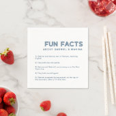 Retro 5 Fun Facts Wedding Serviette (Beispiel)