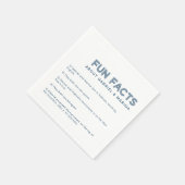 Retro 5 Fun Facts Wedding Serviette (Ecke)