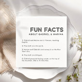 Retro 5 Fun Facts Wedding Serviette