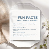 Retro 5 Fun Facts Wedding Serviette