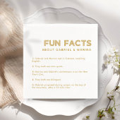 Retro 5 Fun Facts Wedding Serviette