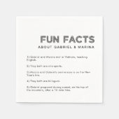 Retro 5 Fun Facts Wedding Serviette (Vorderseite)