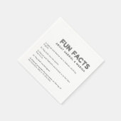 Retro 5 Fun Facts Wedding Serviette (Ecke)