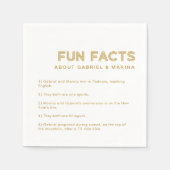 Retro 5 Fun Facts Wedding Serviette (Vorderseite)