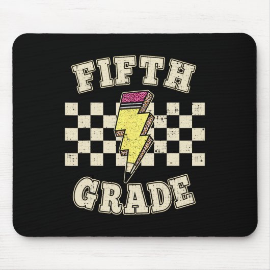 Retro 5. Lehrer Blitzableiter Lehren Mousepad (Vorne)