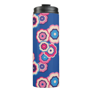Retro 60 Blumenmuster Thermosbecher