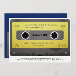 RETRO 60. Geburtstag MAN lädt Music Cassette 60er  Einladung