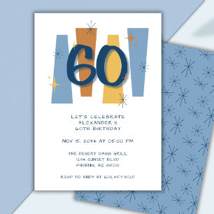 Retro 60. Geburtstag Mittelalter Jahrhundert Moder Einladung