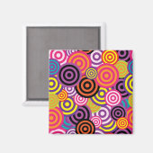 Retro, 60, Kreise, farbig, Spaß, Magnet (Vorderseite/Rückseite)