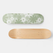 Retro 60er 70er Ästhetisch florales Muster Sage Gr Skateboard (Horizontal)