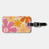 Retro 60er 70er Ästhetisch florätisches Muster Gep Gepäckanhänger (Vorderseite horizontal)