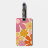 Retro 60er 70er Ästhetisch florätisches Muster Gep Gepäckanhänger (Rückseite vertikal)