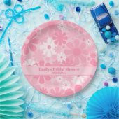 Retro 60er 70er Ästhetisch Pink Pastel Blume Pappteller (Party)