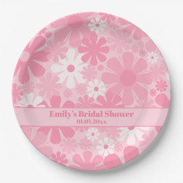 Retro 60er 70er Ästhetisch Pink Pastel Blume Pappteller