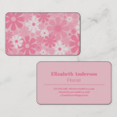 Retro 60er 70er Ästhetisch rosa Blumenmuster Visitenkarte (Vorne/Hinten)