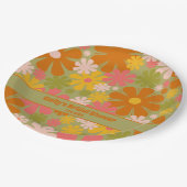 Retro 60er 70er Ästhetische Bläschen Personalisier Pappteller (Schrägansicht)