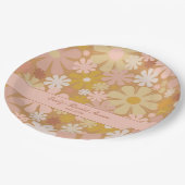 Retro 60er 70er Ästhetische Bläschen Personalisier Pappteller (Schrägansicht)