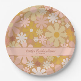 Retro 60er 70er Ästhetische Bläschen Personalisier Pappteller