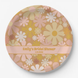 Retro 60er 70er Ästhetische Bläschen Personalisier Pappteller