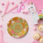 Retro 60er 70er Ästhetische Blumenzellentherapie P Pappteller (Party)