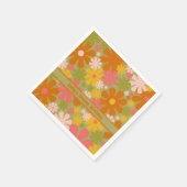 Retro 60er 70er Ästhetische Blumenzellentherapie P Serviette (Ecke)