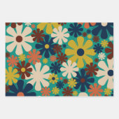 Retro 60er 70er Ästhetische Muster und Streifen Geschenkpapier Set (Vorderseite 3)