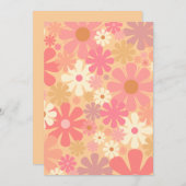 Retro 60er 70er Ästhetisches Blumenmuster Hübsch P Einladung (Vorne/Hinten)