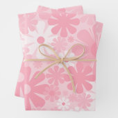 Retro 60er 70er Ästhetisches Blumenmuster Pastell  Geschenkpapier Set (Beispiel)
