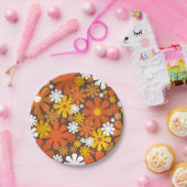 Retro 60er 70er Ästhetisches Muster Papierplatte Pappteller (Party)